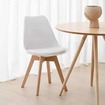 Универсальный обеденный стул из 2 предметов, простой дизайн, литая спинка и мягкое сиденье, комплект из 2