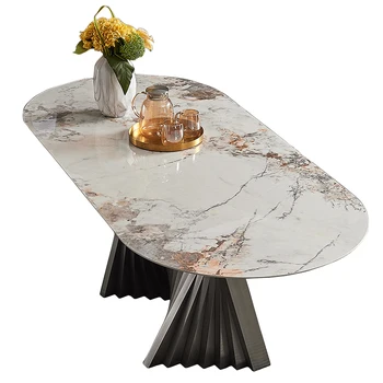 Итальянский легкий экстравагантный шиферный стол, комбинированный стол для переговоров, простой бытовой обеденный стол
