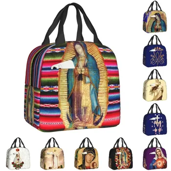 Our Lady Of Guadalupe Virgen Maria Zarape Изолированная сумка для ланча для женщин, Водонепроницаемая Католическая коробка для Бэнто с термоохлаждением Virgin Mary