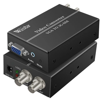 Wiistar конвертер VGA в 3G-SDI масштабируемый 1080P Широковещательный Общий дисплей VGA + АУДИО В SDI Видео Аудио Конвертер для монитора ПК
