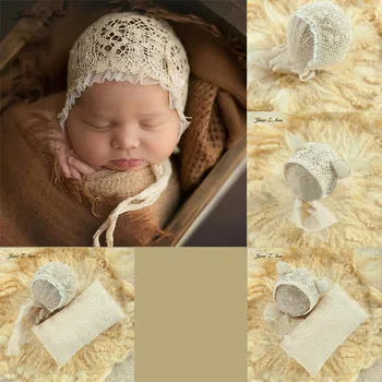 Новорожденная шляпа подушка набор новых кружевных полнолуний детские реквизит для фотосъемки подушка шляпа