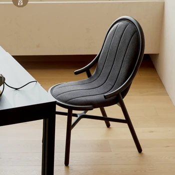 Обеденный стул с обивкой из массива дерева Кресло Nordic Creative Дизайнерская Мебель Компьютерная Спинка Для Гостиной