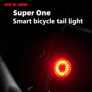 Велосипедный фонарик GUB для велосипеда с автоматическим запуском /остановкой, Датчик торможения IPx6, Водонепроницаемый светодиодный USB Перезаряжаемый Велосипедный фонарь, задний фонарь