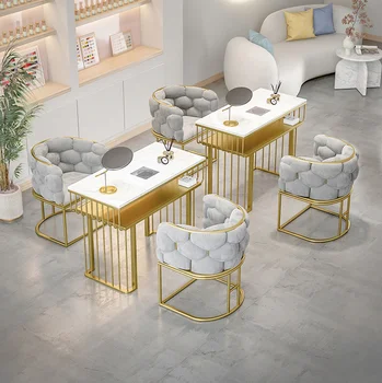 Столы и стулья для ухода за ногтями Мраморные одинарные и двойные тройные модные онлайн столы для ухода за ногтями Японский вакуумный маникюрный стол