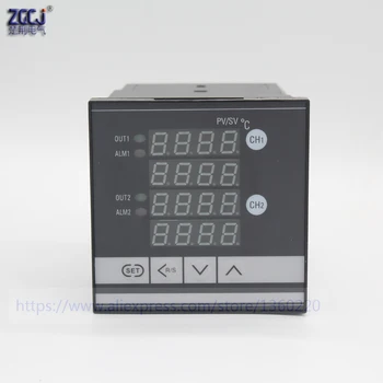CJA-8200 SSR выходная Двойная температура 2 способа измерения температуры контроллером с несколькими точками 2 канала цифрового термостата