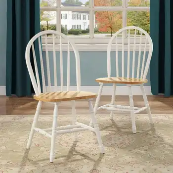 Обеденные стулья Gardens Autumn Lane из дерева, белого и дубового (комплект из 2 штук)