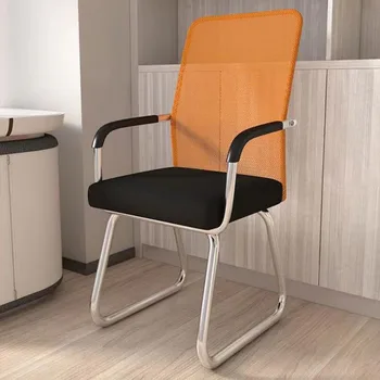 Офисные стулья Simplicity с дышащей сеткой, вращающиеся с роликовым фиксированным подлокотником, Прочные и долговечные, ухаживающие за шейным отделом позвоночника