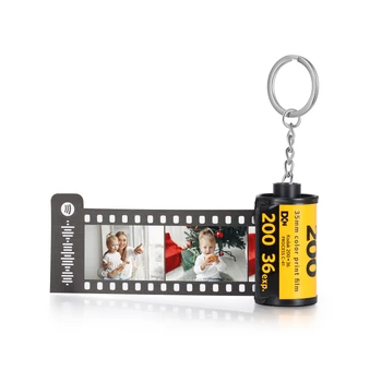 Изготовленный на заказ Фото Брелок Spotify Подарок Персонализированный Рулон пленки для Камеры пластиковые Брелки для ключей