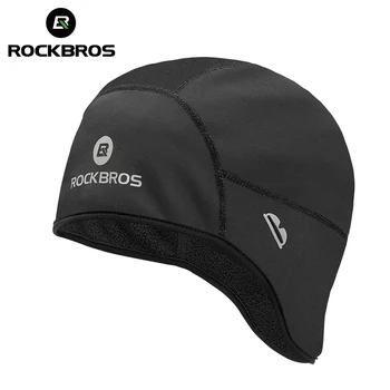 Велосипедная кепка ROCKBROS, зимняя флисовая ветрозащитная шапка, Отражающий комфорт, головной убор, ультралегкий, сохраняющий тепло, впитывающий влагу Велосипедный инвентарь