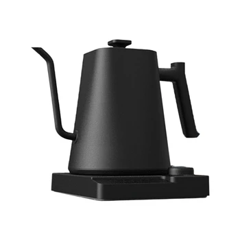 Черный Электрический чайник для приготовления кофе в домашних условиях с постоянной температурой, чайник с тонким горлышком, чайник для горячей воды с гусиной шеей (штепсельная вилка ЕС)