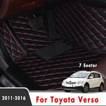 Для Toyota Verso 2016 2015 2014 2013 2012 2011 (7 мест) Автомобильные Коврики Аксессуары Для интерьера Кожаные Ковры Автостайлинг Коврики
