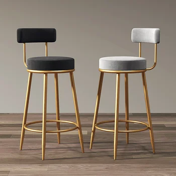 Барные стулья из золотистого металла, Барные стулья для кухни, Роскошные Дизайнерские спинки, Спальни, Барный стул, Компьютерная вечеринка, Taburete Alto Мебель для дома