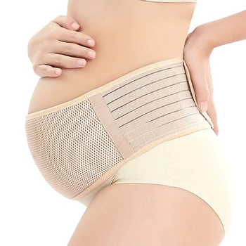 Поддерживающий пояс для беременных Дышащий Бандаж для живота При беременности, Регулируемая Поддержка спины/таза- L