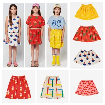 2023 Новый осенне-зимний комплект одежды с рисунком из мультфильма для маленьких девочек, повседневная короткая юбка в тон, комплект юбок, детская одежда