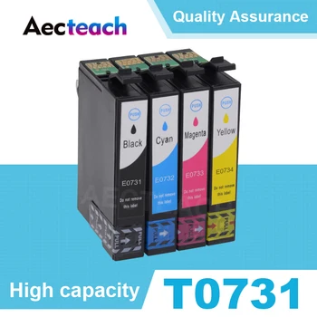 Aecteach 73N T0731 Чернильный Картридж для Струйного принтера Epson CX5900 CX3905 TX100 TX110 T40W TX205 TX209 TX409 TX419 TX300F CX4900