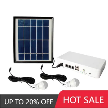 Высококачественный портативный солнечный домашний комплект мощностью 5 Вт 6 В, солнечная лампочка с USB-выходом 5 В для зарядки телефона