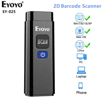 Eyoyo 2D Портативный Проводной и беспроводной Bluetooth сканер штрих-кодов 2,4 G Mini 1D 2D Считыватель штрих-кодов для POS, iPad, Телефонов, Планшетных ПК