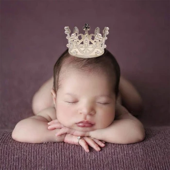 Мини-корона Реквизит Для фотосессии новорожденных, Маленькая детская шляпа с короной, Аксессуары для фотосессии, Реквизит для вечеринки по случаю Дня рождения