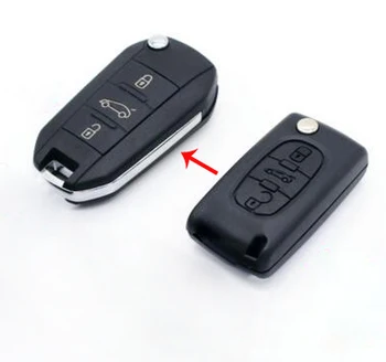 5 шт. модифицированный флип-складной корпус дистанционного ключа для Peugeot 307 407 408, 3 кнопки (с пазом) Пустой чехол-брелок