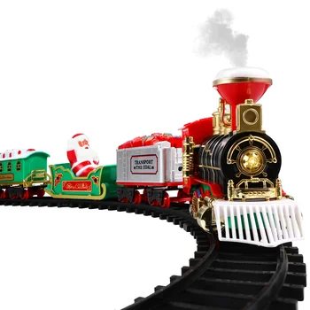 Маленький поезд, подарок для детей, Набор детских мини-поездов, Рождественские электрические пластиковые игрушки