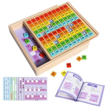 Деревянная игрушка для обучения математике, Монтессори, 1-100 последовательных чисел, сотня цифровых настольных развивающих игр, подходящих для детей