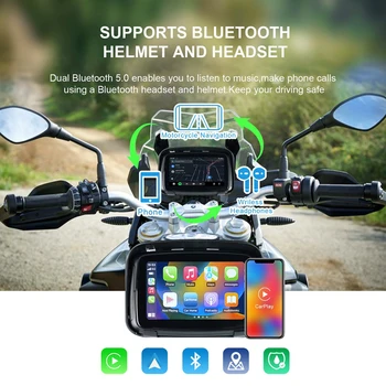 5-дюймовый портативный мотоциклетный Специальный навигатор Touch Outdoor Ipx7, водонепроницаемый, внешняя поддержка CarPlay и Android Auto