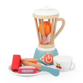 Игрушечная кухонная утварь для ролевых игр, деревянная детская соковыжималка, имитирующая кухонную игрушку для детей с нарезкой фруктов