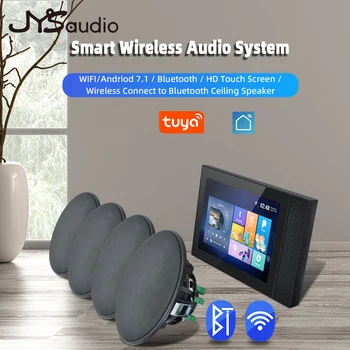 Умный Аудиоцентр TUYA WiFi Настенный Усилитель с Сенсорным экраном Android Мощный Усилитель для Домашнего Кинотеатра с Bluetooth Стерео Потолочным Динамиком