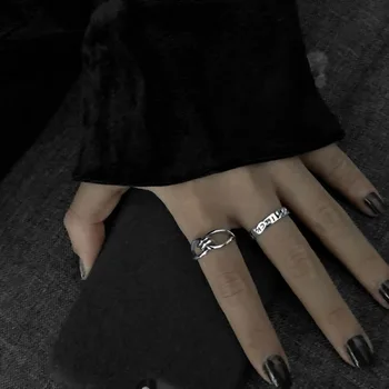 Панк-металлические Геометрические Круглые панк-кольца, набор Аксессуаров для Открывания Указательного пальца, Пряжка, Хвостовое кольцо для женщин, ювелирные подарки