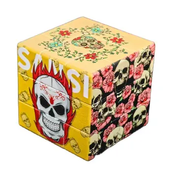 Новый Профессиональный Волшебный Куб 3x3x3 Скоростной пазл с цветочным рисунком Черепа, игрушки-непоседы, Детский подарок, Образовательный Куб-Антистресс