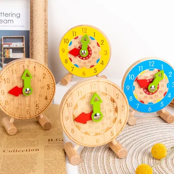 Деревянные часы-игрушки Для детей, обучающие пособия по методике Монтессори, игрушки для детей, занятых в начальной школе, настольные игры
