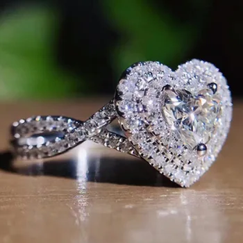 CAOSHI Романтические кольца с сердечками для женщин, Изысканные женские дорогостоящие украшения для свадебной церемонии, ослепительные аксессуары, подарок