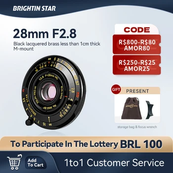 Brightin Star 28mm F2.8 Полнокадровая Беззеркальная Камера Портретный Объектив Leica M Байонет для Камеры Leica