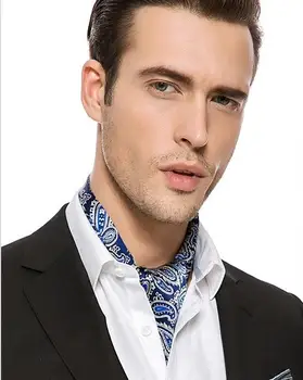 Мужской галстук Шелковый Галстук Пейсли Ascot Модный Британский стиль Джентльмен Винтаж