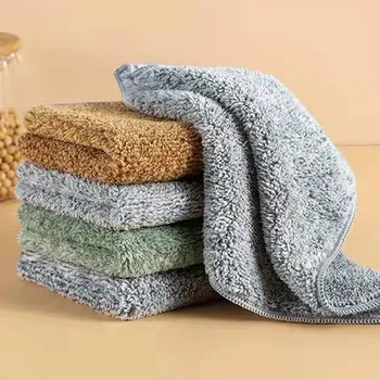 Тряпка с бамбуковым углем для удаления масла, уборка по дому, Утолщенное кухонное полотенце, впитывающая салфетка из микрофибры, Кухонное полотенце для мытья посуды