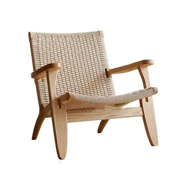 Диван-кресло из массива дерева Со спинкой Для отдыха Европейская Мебель для гостиной С Подлокотниками Из ротанга