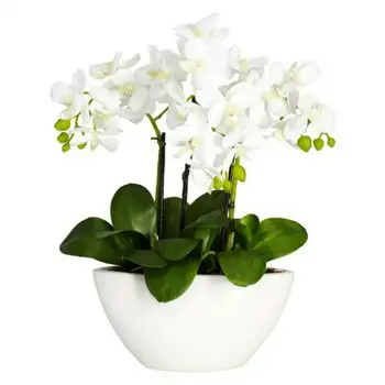 в. Искусственная композиция из орхидей фаленопсис в белой вазе, подарок белой подруге, Свадебные цветы, украшение для арки Флорес