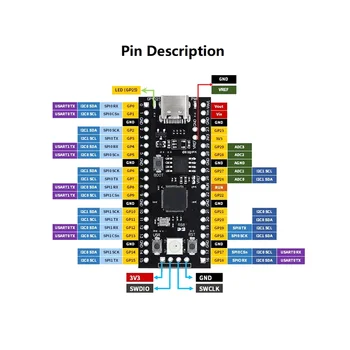 Для Raspberry Pi YD-RP2040 Плата разработки 16 МБ Флэш-памяти Двухъядерная Материнская плата ARM-Микроконтроллера 264KB