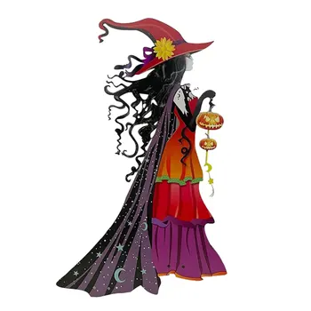 Прочный металлический знак Ведьмы на Хэллоуин для наружного украшения, безопасный Металлический орнамент Ведьмы на Хэллоуин