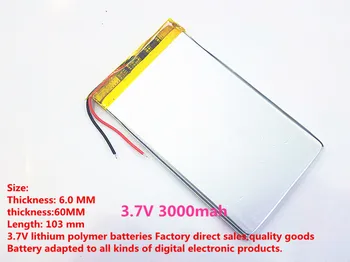 Размер батареи для планшета 6060103 1 шт., батарея для планшета 3,7 В 3000 мАч, с защитной платой Для планшетных ПК, PDA Power Bank