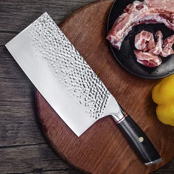 профессиональный Кухонный нож из нержавеющей стали Ручной ковки, Тесак для измельчения мяса, Нож для нарезки овощей, Китайские Ножи шеф-повара