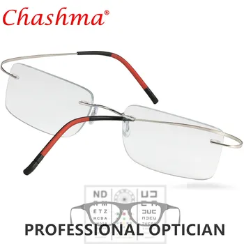 Титановые очки без оправы, Мужские Оптические очки, Рецептурные очки с защитой от синего света, Очки для близорукости, Мультифокальные линзы, Мужские очки в оправе