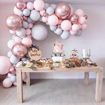Розовые воздушные шары, Арка, Гирлянда, Балон, День рождения девочки, Вечеринка для девочек, Декор для 1-го дня рождения, Декор для душа ребенка, Воздушные шары для девочек