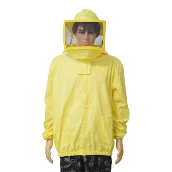 Куртка для пчеловодства из 100% хлопка с защитной вуалью Желтого цвета, защитное снаряжение для пчеловода, Костюм пчеловода, Одежда для пчел