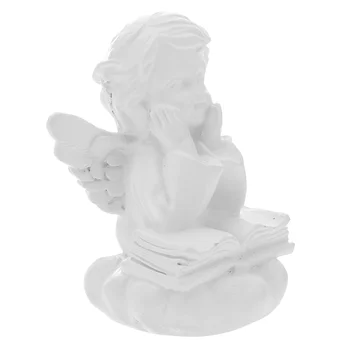 Украшения в виде ангела, белая фигурка, скульптура, статуя, ремесленная смола, Очаровательные Херувимы, декор