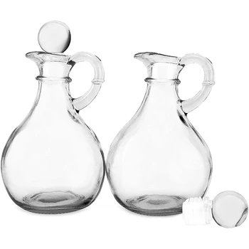Стеклянные Бутылки для масла и уксуса (набор из 4 предметов), Круглая стеклянная бутылка для масла с пробкой