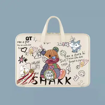Новинка, применимая к мультяшной компьютерной сумке Apple Air, Ударопрочная сумка для ноутбука Huawei 14 дюймов, милая плоская сумочка с рисунком