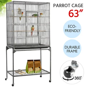 Большая прокатная металлическая клетка для попугаев 63 