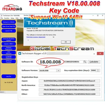 TIS Techstream 18.00.008 Ссылка на программное обеспечение и активный код Новейшей версии Работают с MINIVCI MINI VCI V160 Pro J2534 для TOYOTA