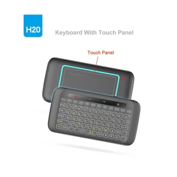 H20 2,4 ГГц Беспроводная Клавиатура С Подсветкой Air Mouse Пульт Дистанционного Управления Замена Сенсорной Панели Клавиатура для Android Tv Box